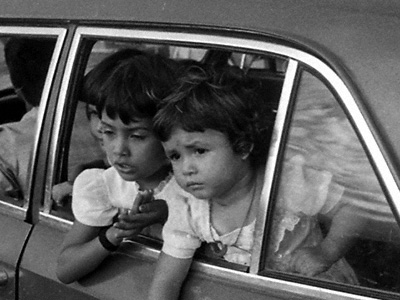 
  Children in car, Bolivia
  