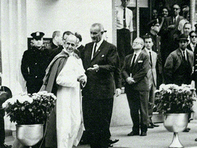 
  Pope Paul VI with Lyndon Johnson, New York City
  